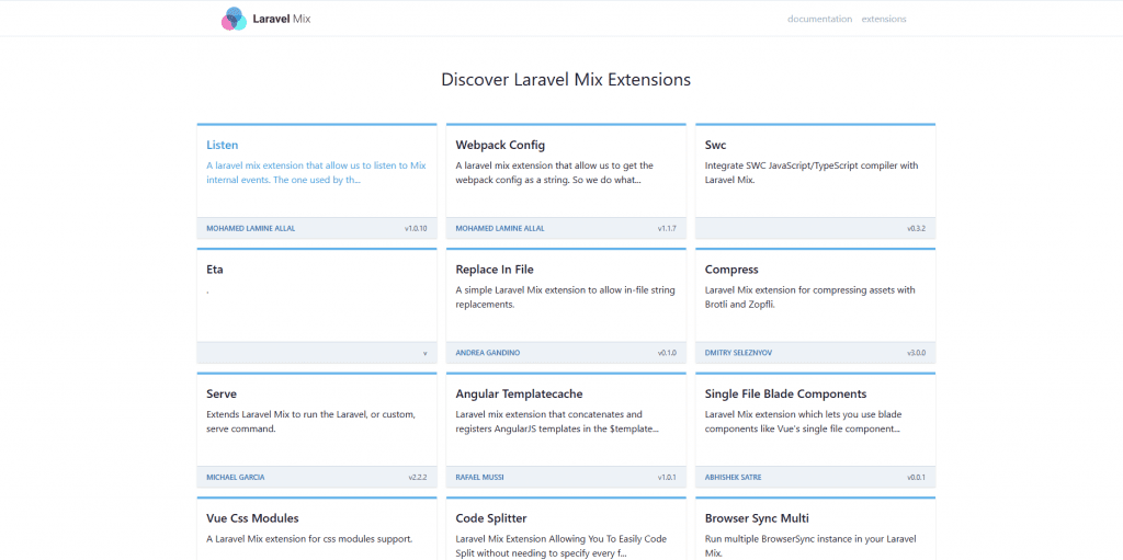 Laravel mix extensions