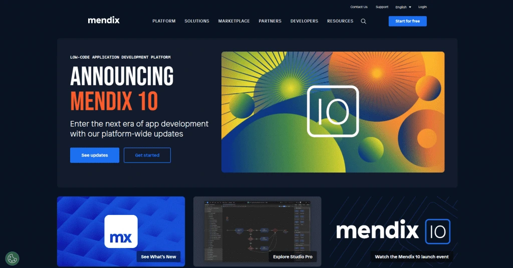 Best Low Code Development Platforms- Detailed Guide 2026 17 Mendix Website Overview