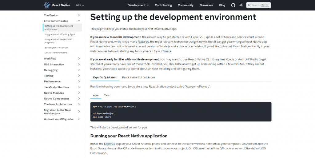 install and build your first React Native app