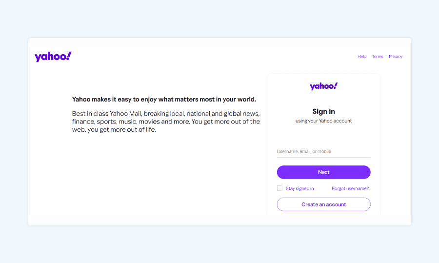 web portal examples- Horizontal Portal: Yahoo!