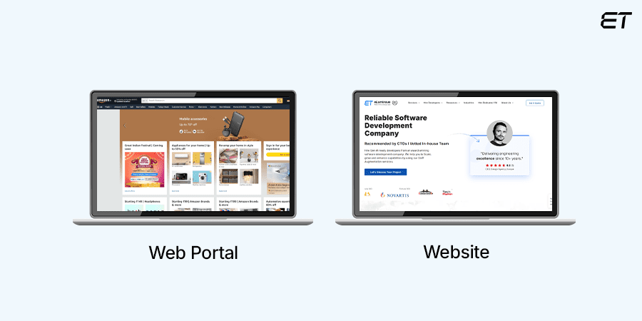Web Portal vs Standard Website