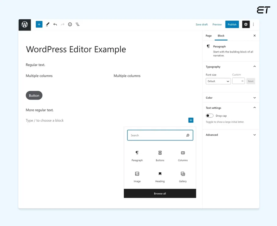 WordPress Editor Example