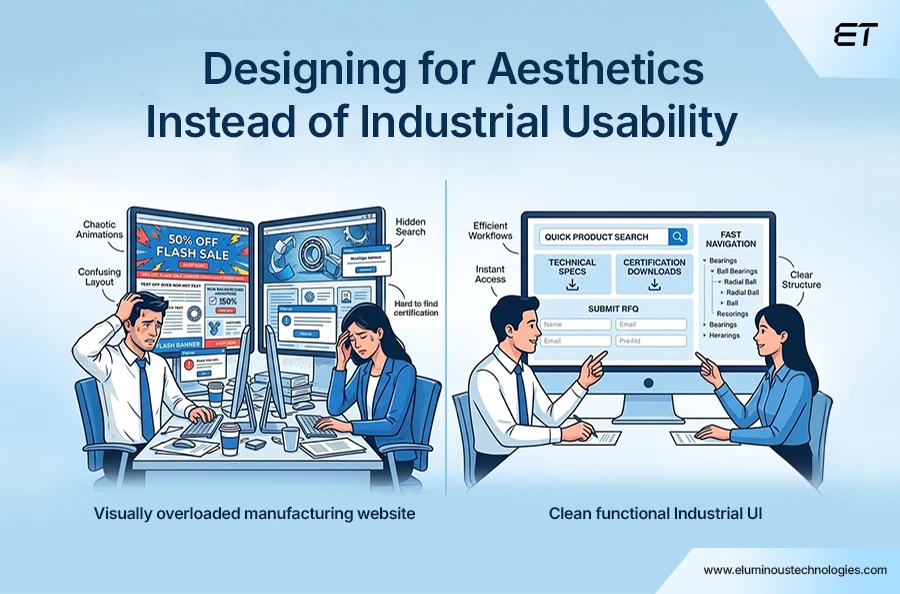 Top Manufacturing Web Development Mistakes Companies Make 4 Designing for Aesthetics Instead of Industrial Usability